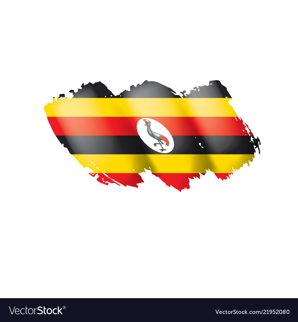 Uganda flag on a white Royalty Free Vector Image