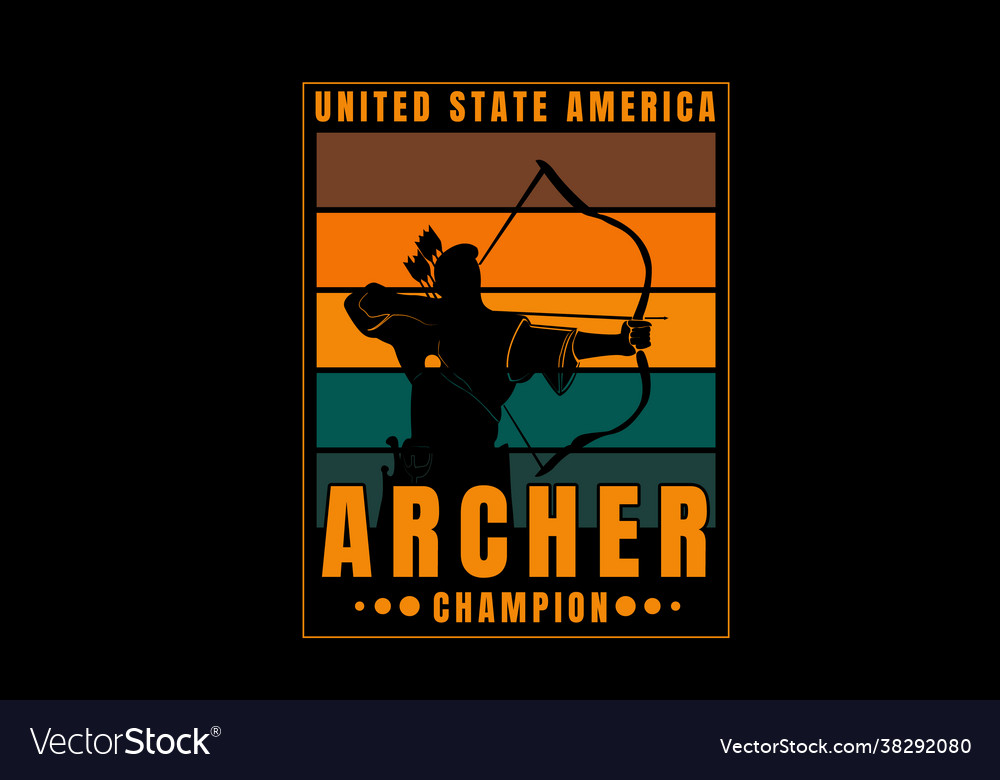 United state america archer champion color orange Vector Image