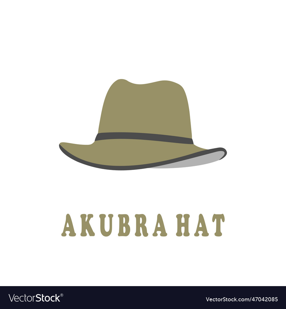 Akubra hat unique isolated flat Royalty Free Vector Image