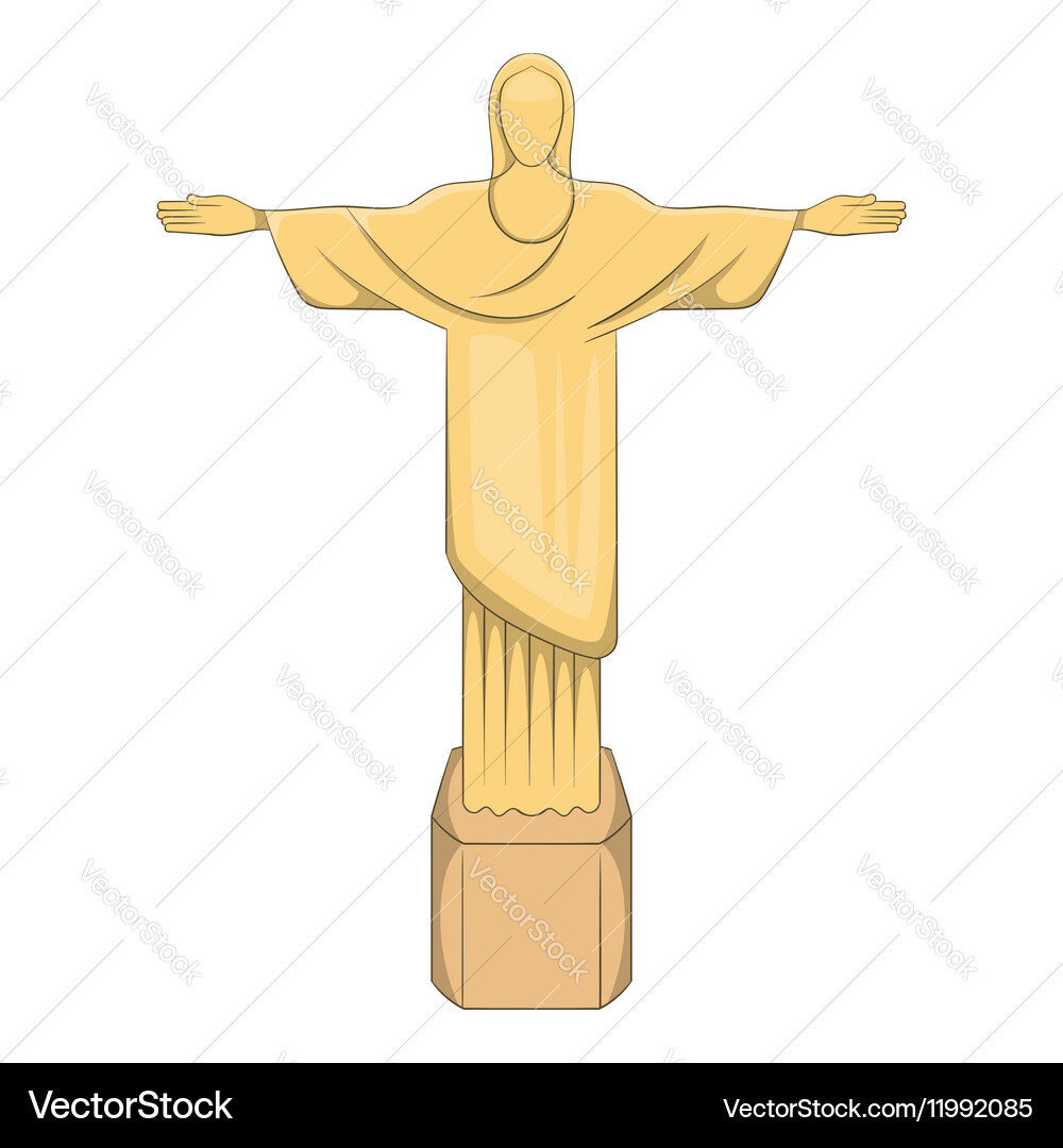 Statue Jesus Christ Rio De Janeiro Icon Royalty Free Vector