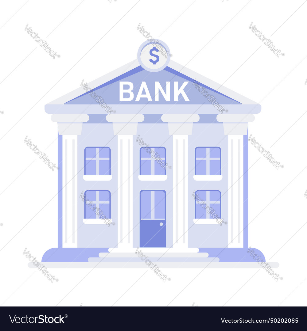 Stylized icon of a classic bank building Vector Image