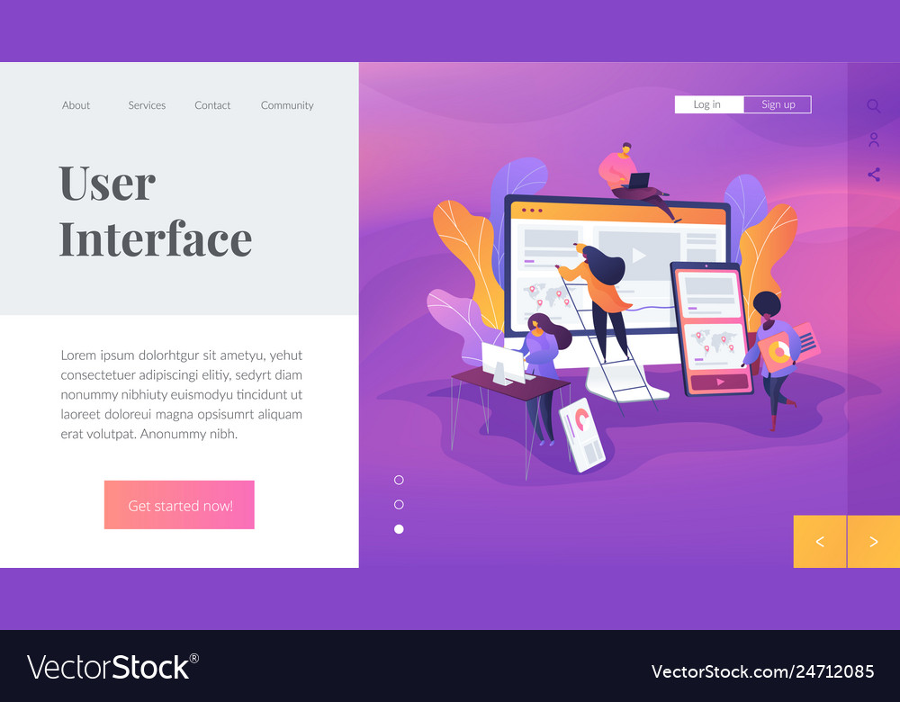 Web design development landing page template Vector Image