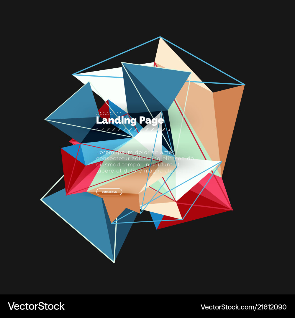 3d triangle abstract background polygonal Vector Image