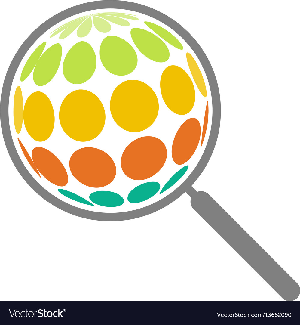 Abstract magnifying glass search on surface of Vector Image