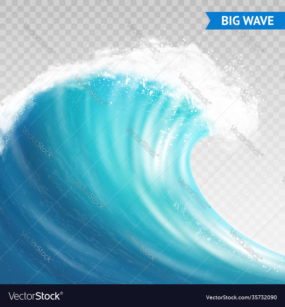 Big wave on transparent background