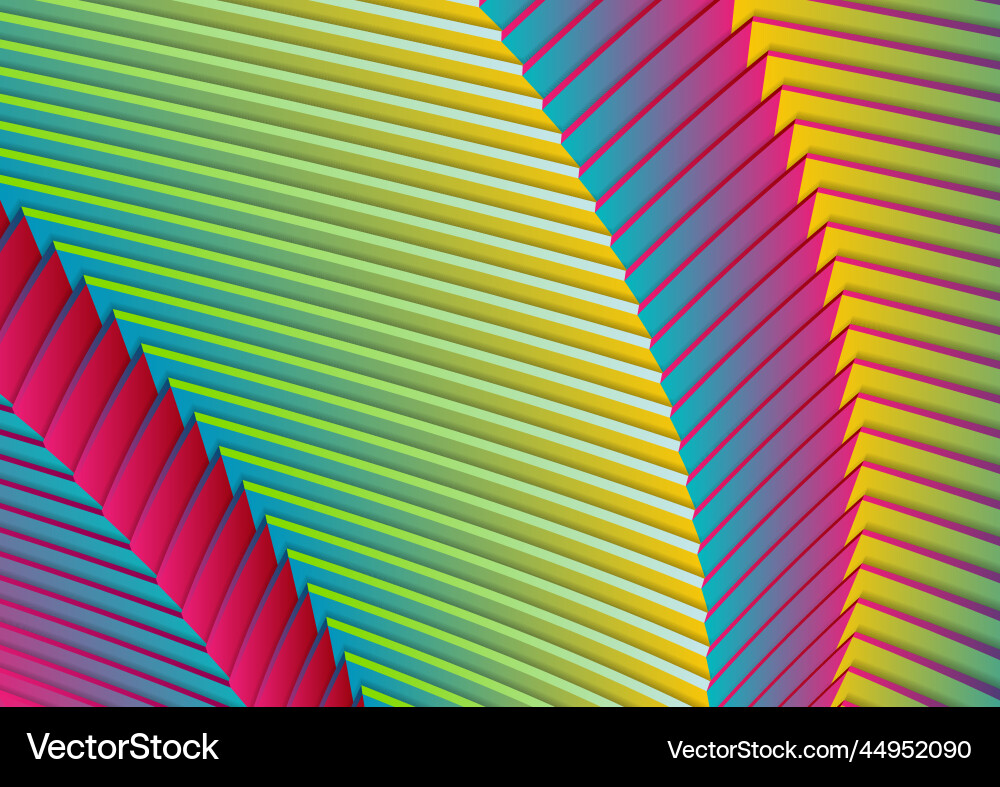 Colorful curved stripes refraction pattern design Vector Image