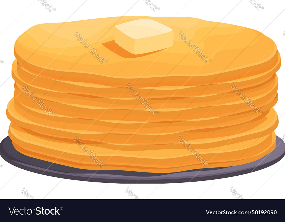 Fresh butter pancakes icon cartoon funny Vector Image