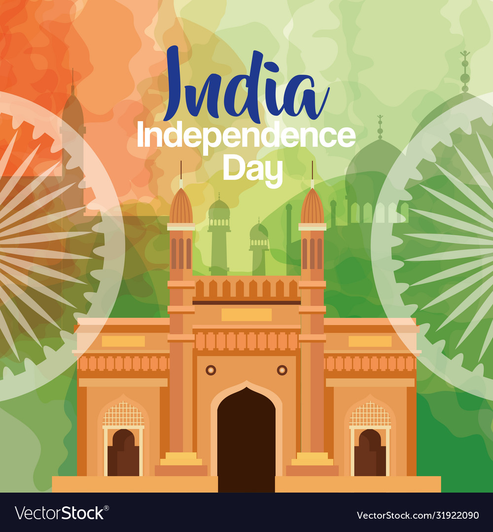 Indian independence day celebration with ashoka Vector Image