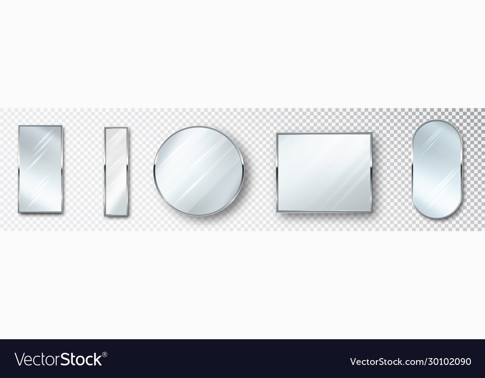 Mirrors set different shapes isolated Royalty Free Vector