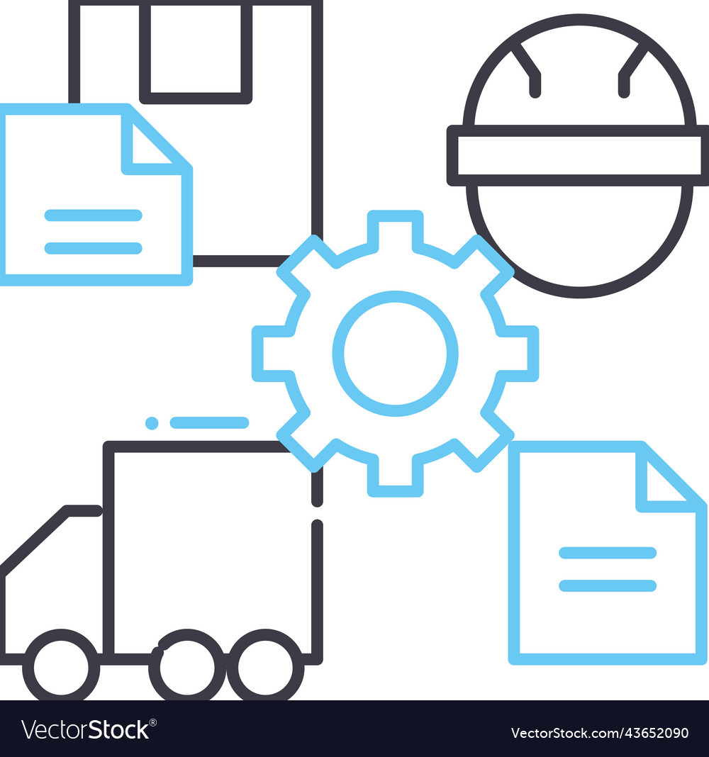 Order processing line icon outline symbol Vector Image