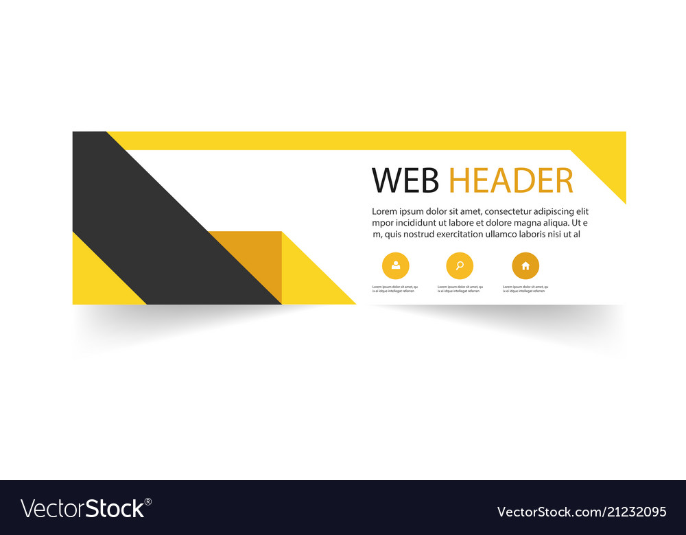 Download Abstract web header design template black yellow b