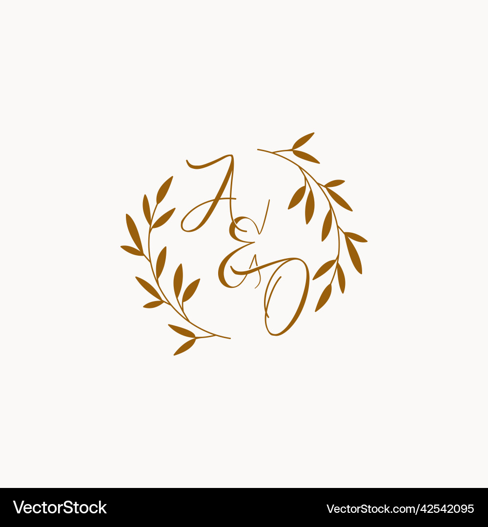 Ao initial wedding monogram logo Royalty Free Vector Image
