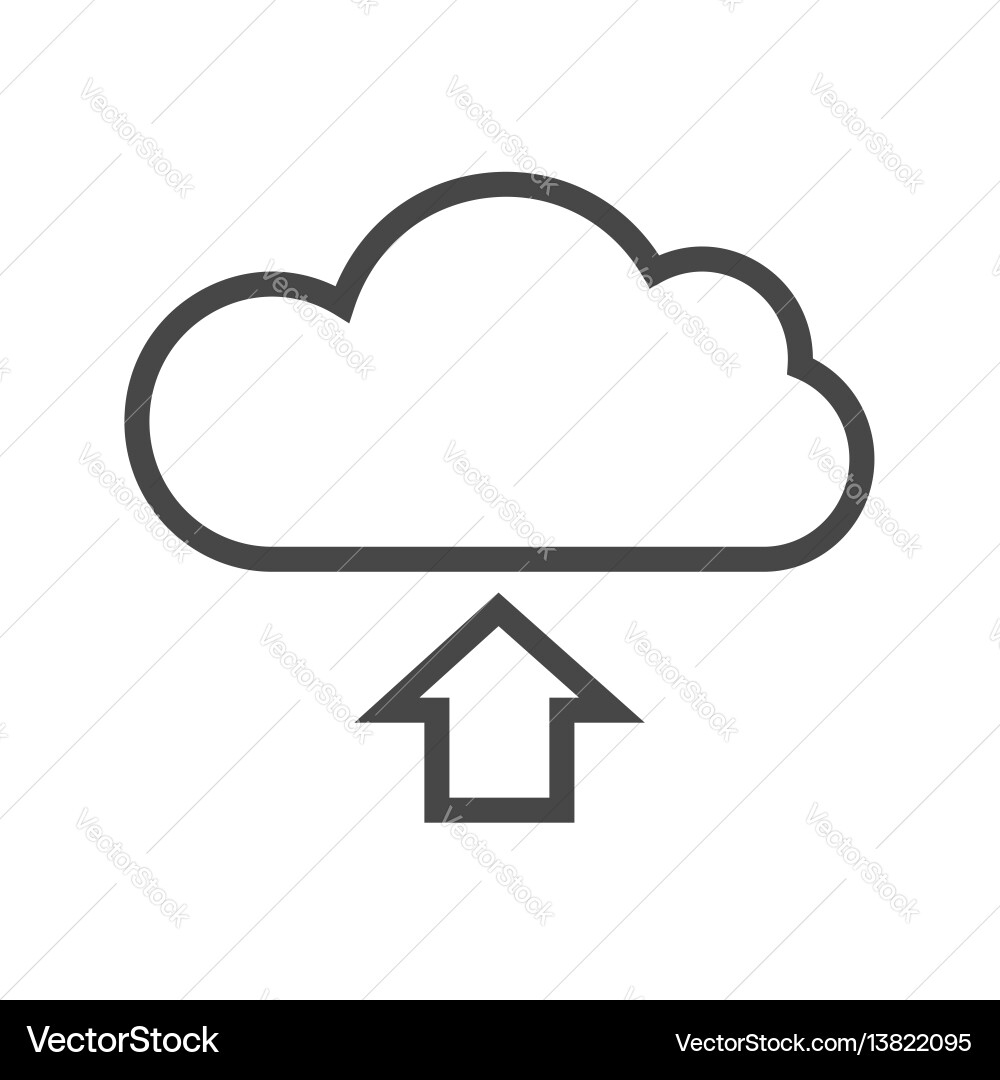 Cloud storage thin line icon Royalty Free Vector Image