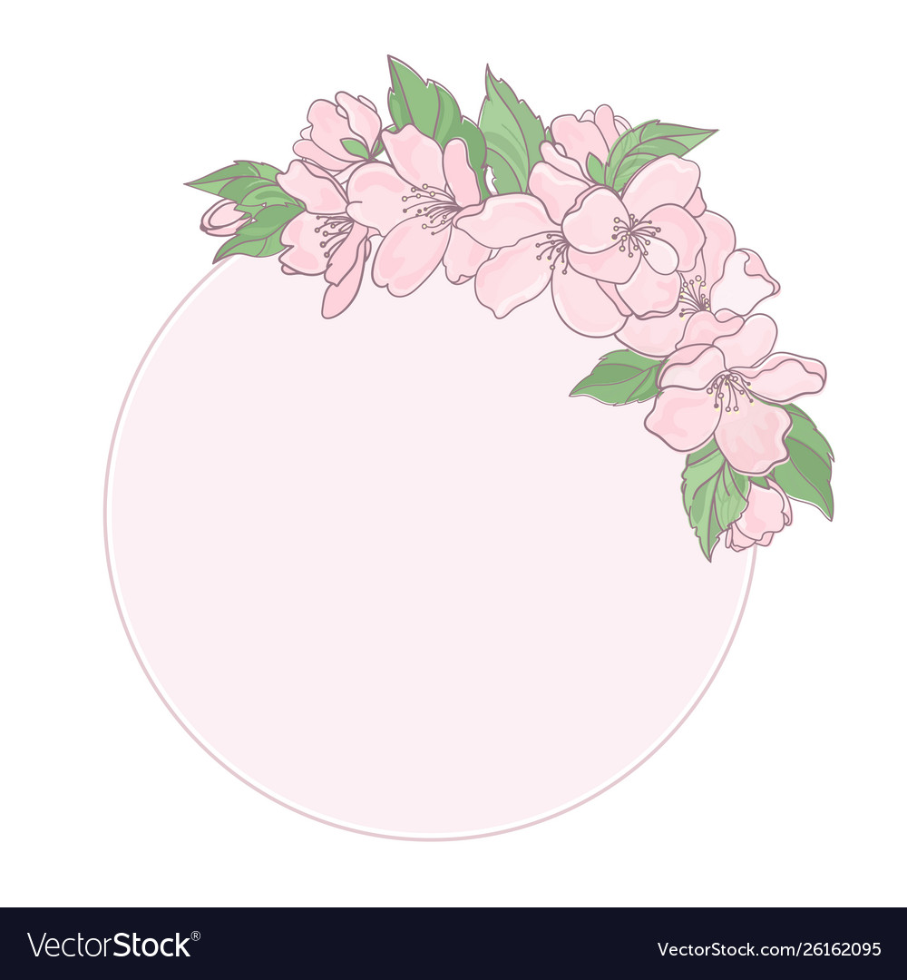 Floral Background Flower Decor Frame Illust Vector Image