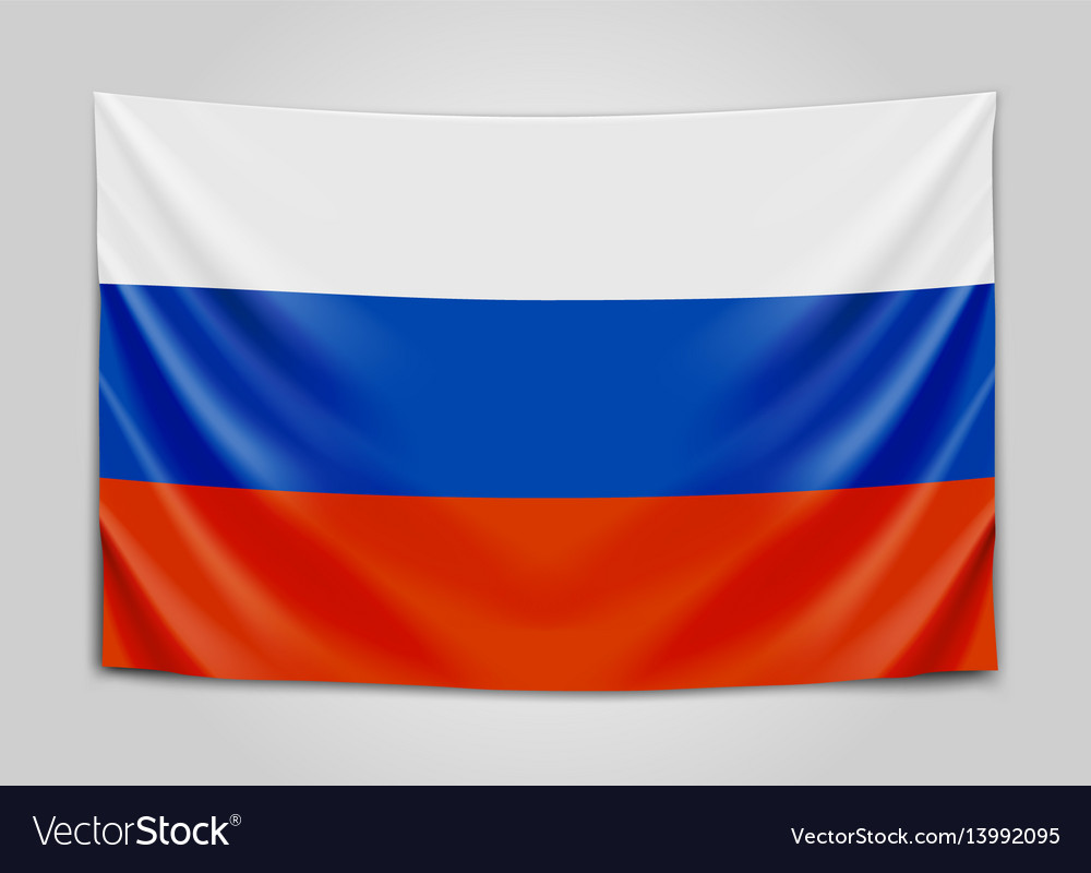 Hanging flag russia russian federation Royalty Free Vector