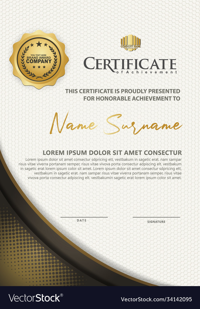 Luxury and elegant certificate template Royalty Free Vector