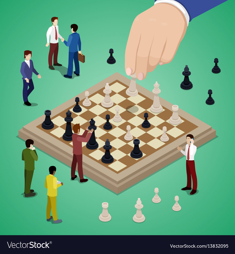 Two people plays chess online Royalty Free Vector Image