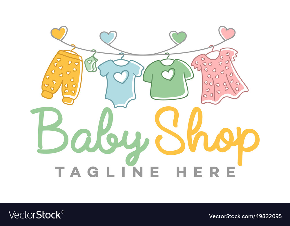 Modern baby shop logo Royalty Free Vector Image