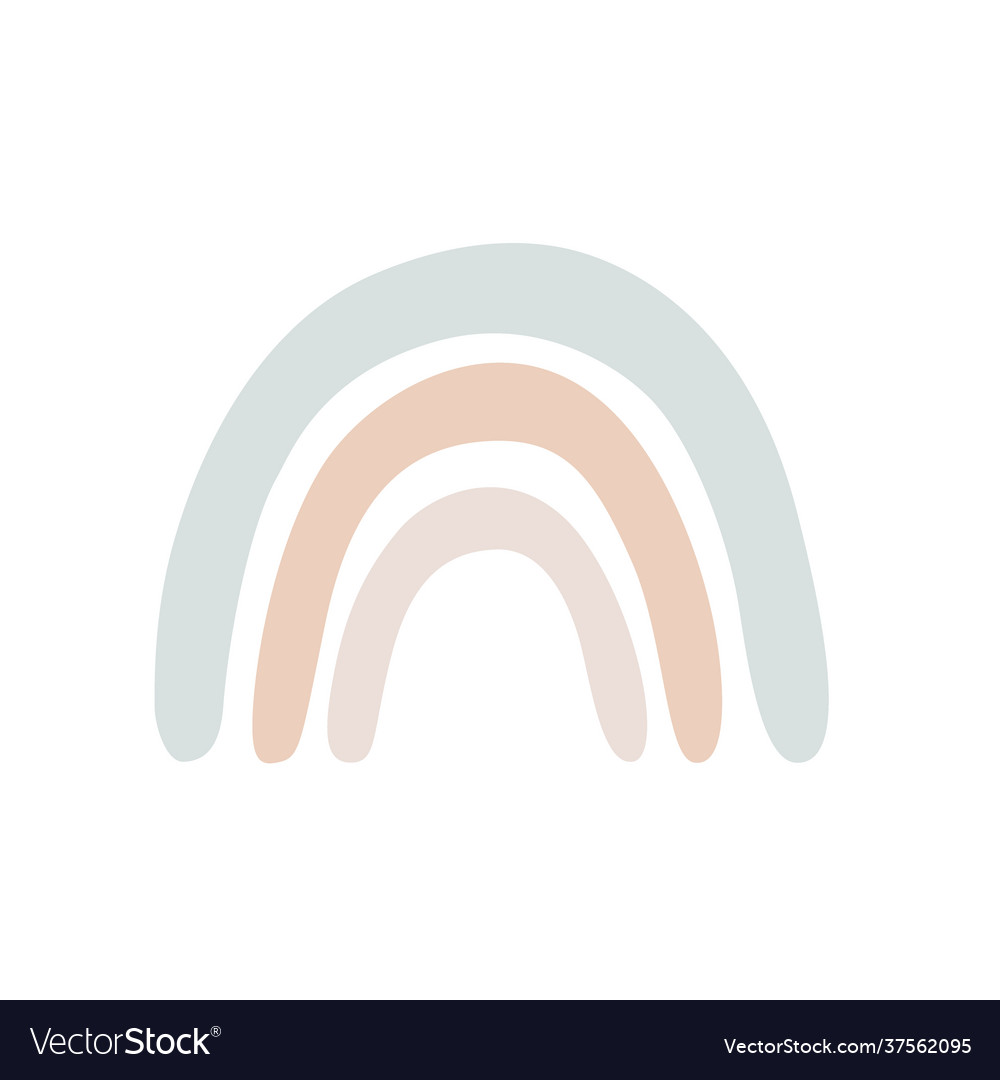 Simple cartoon rainbow isolated on white baby vector image Simple cartoon rainbow isolated on white baby