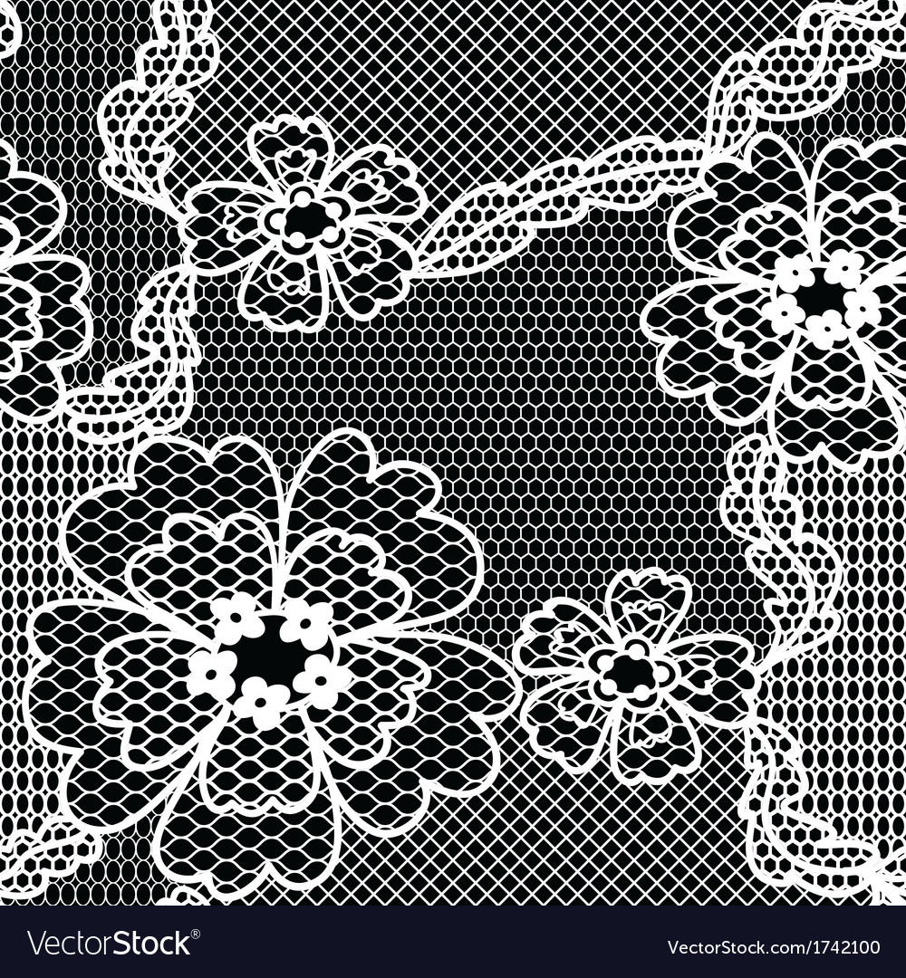 Black lace fabric seamless pattern