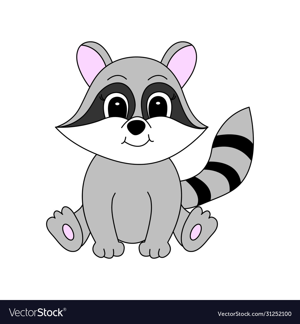 Cartoon cute raccoon Royalty Free Vector Image