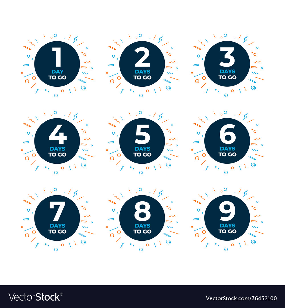 Countdown to go days banner Royalty Free Vector Image