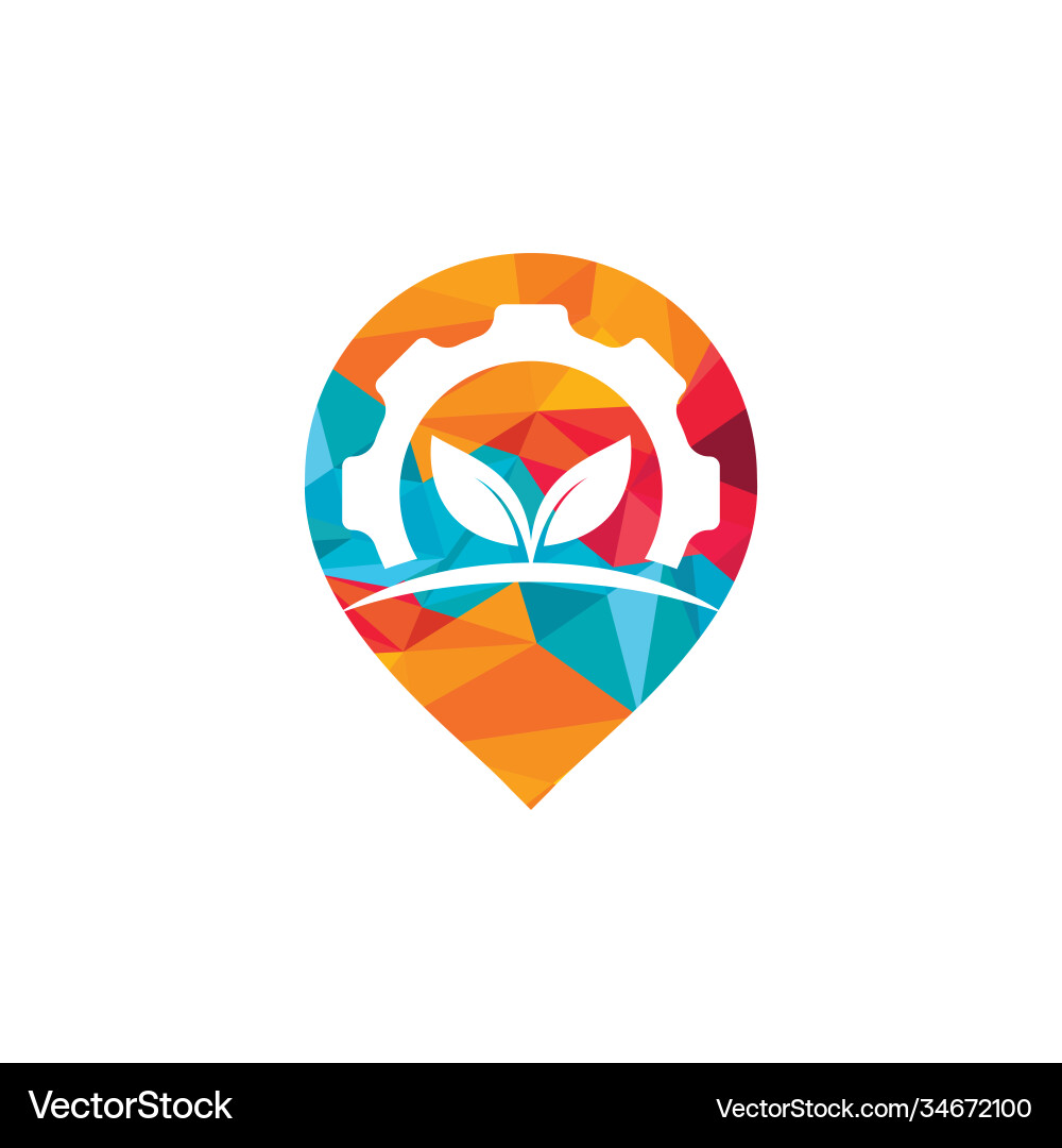 Gear leaf logo design Royalty Free Vector Image