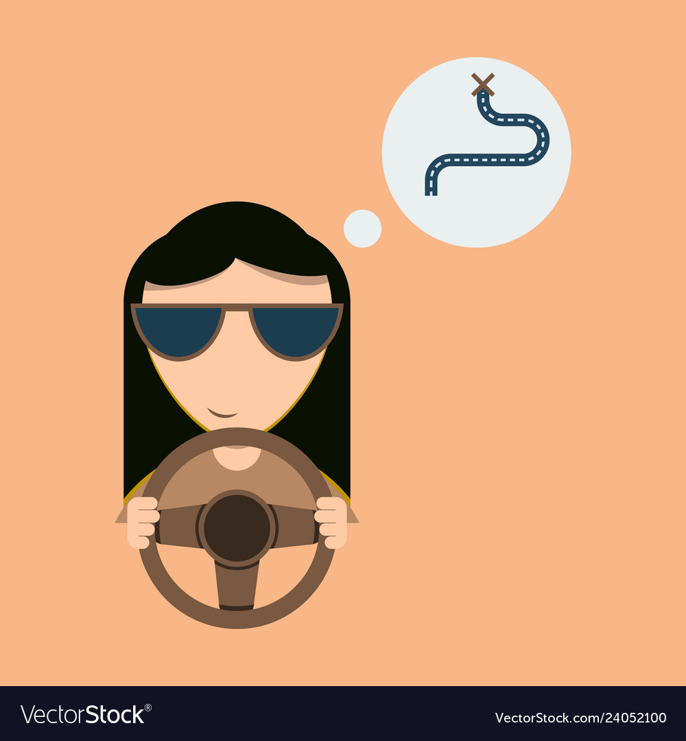 Girl in the car Royalty Free Vector Image - VectorStock