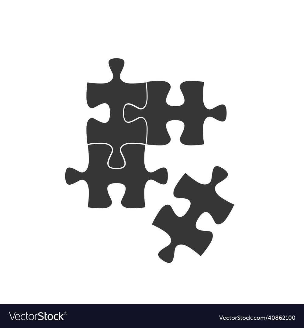 Puzzle game iconisolated on white background Vector Image