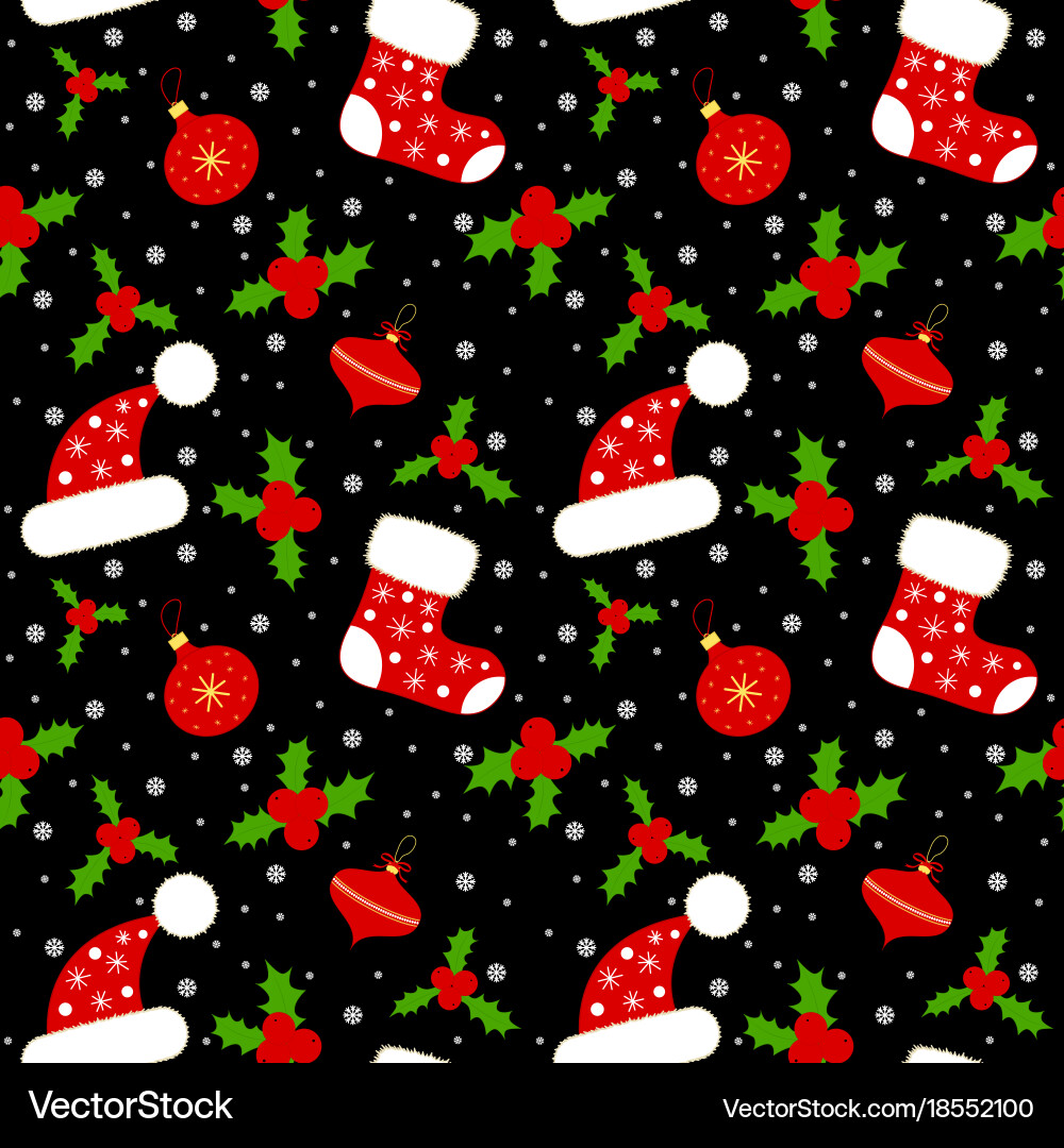 Seamless background pattern merry christmas Vector Image
