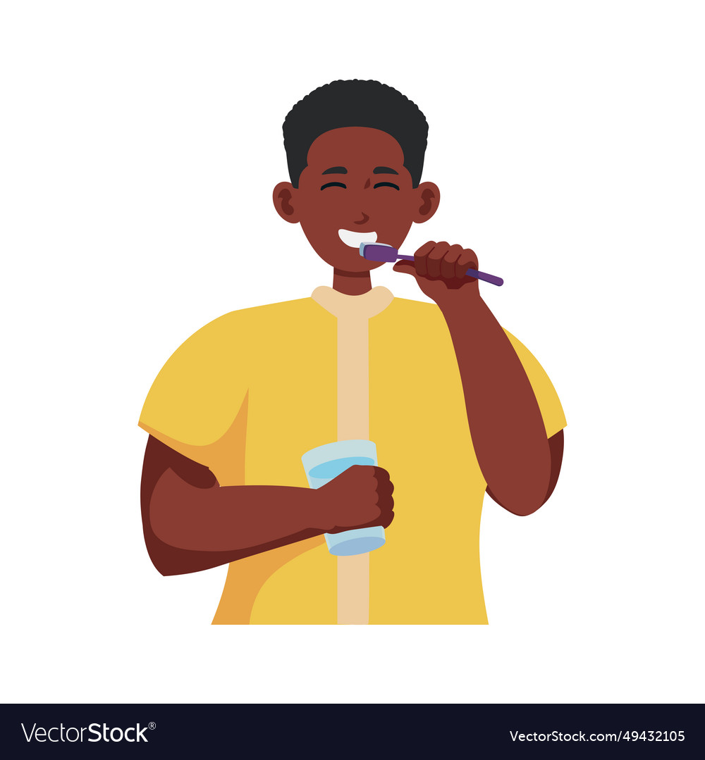 Character brushing teeths Royalty Free Vector Image