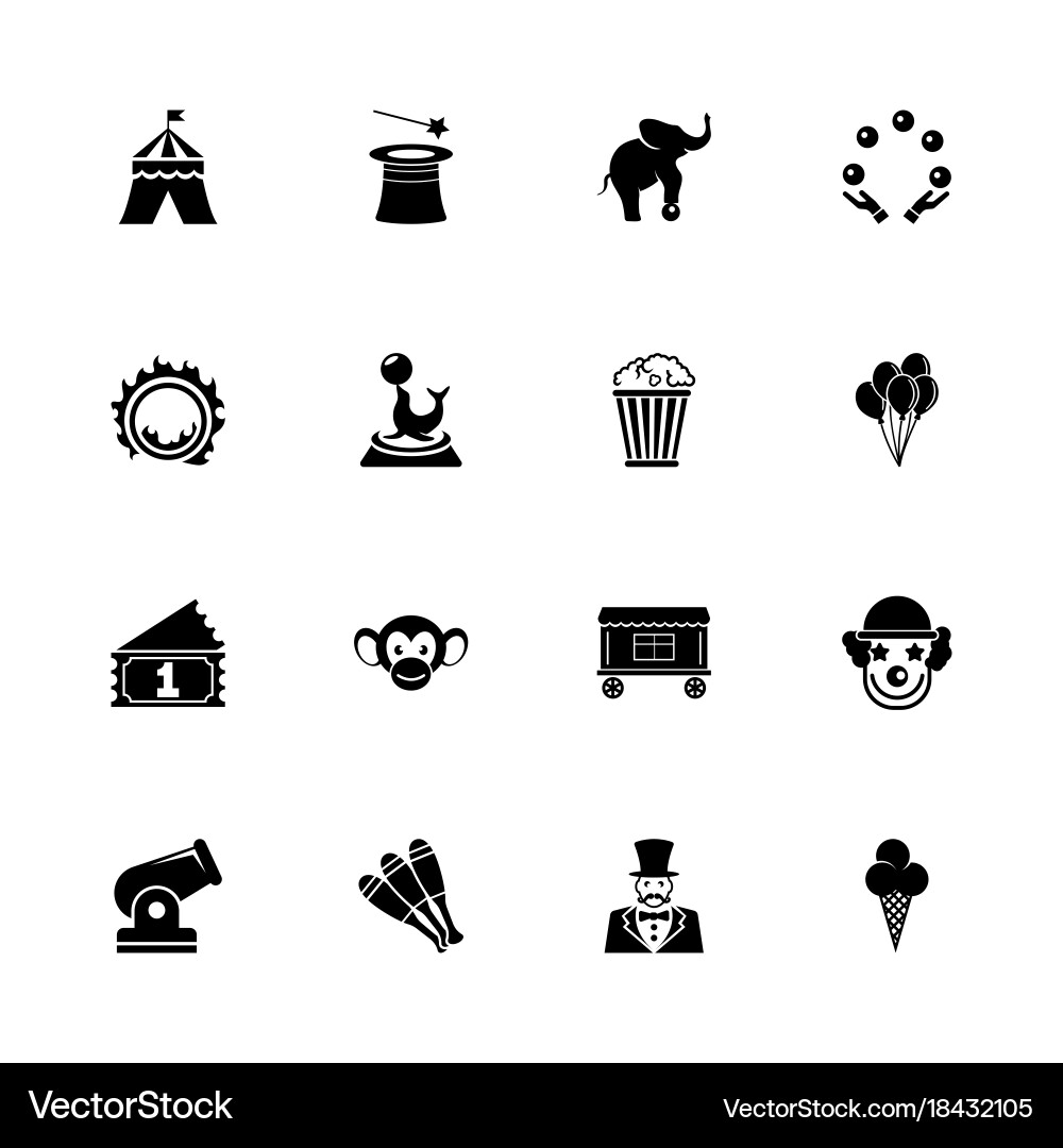 Circus - flat icons Royalty Free Vector Image - VectorStock
