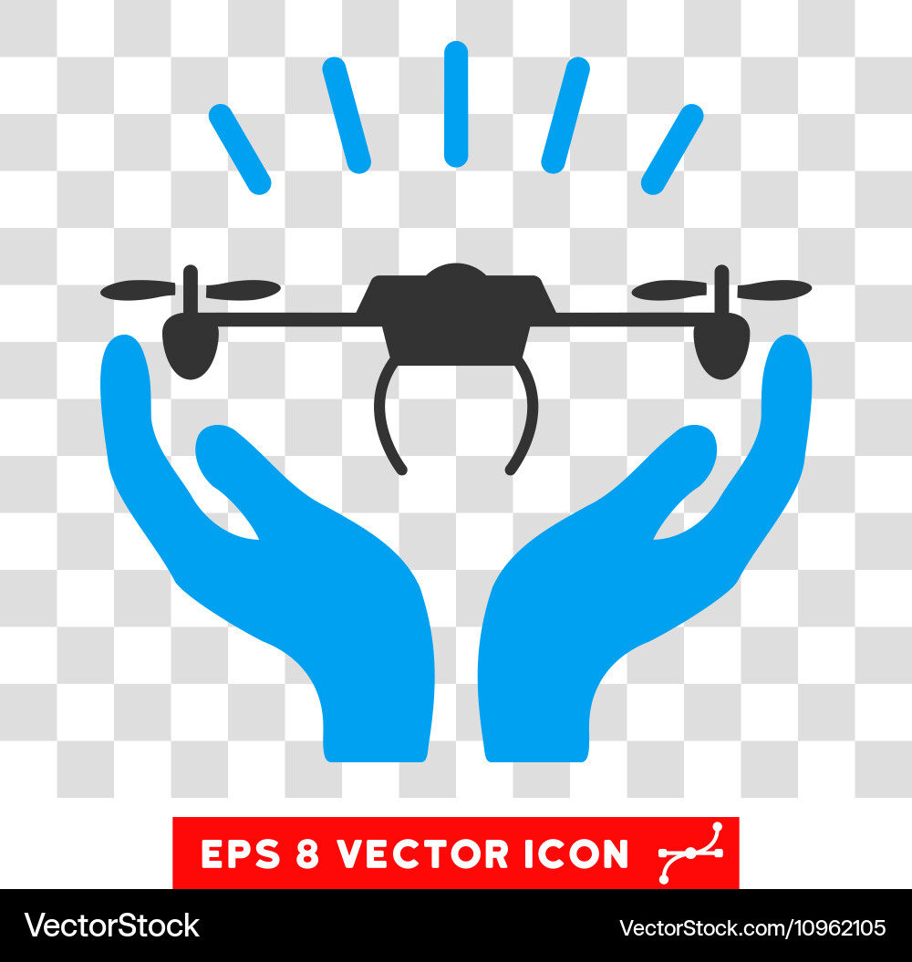 Drone launch hands eps icon Royalty Free Vector Image