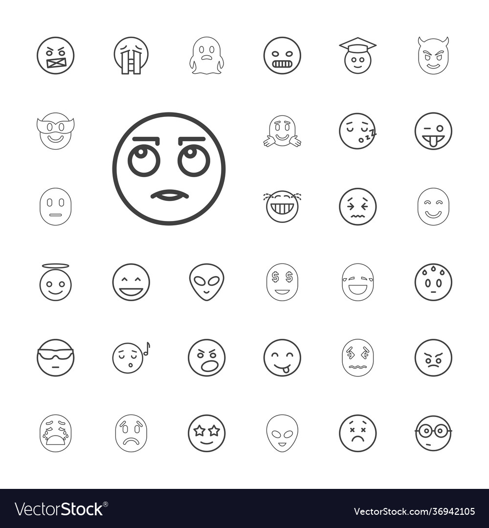 Emoticon icons Royalty Free Vector Image - VectorStock