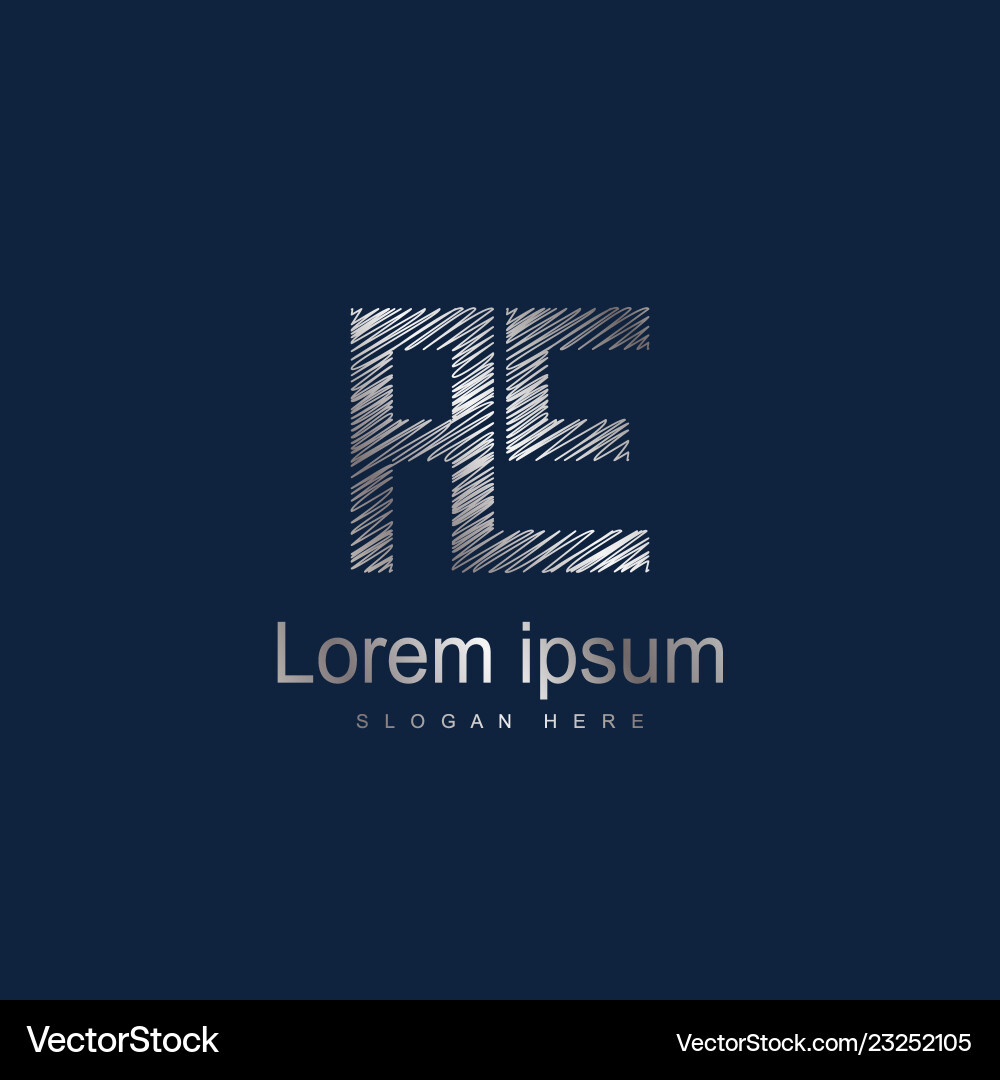 Initial letter ae logo template design Royalty Free Vector