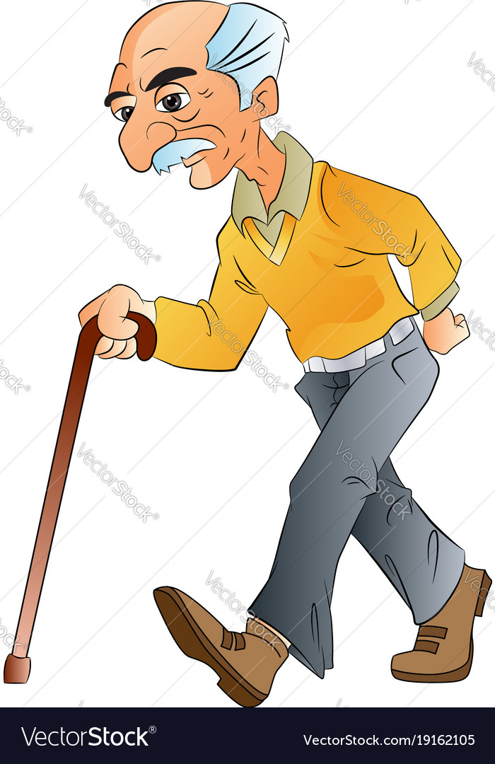 Old man walking Royalty Free Vector Image - VectorStock