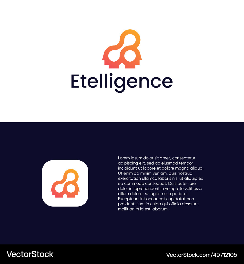 Smart brain logo technology mind Royalty Free Vector Image