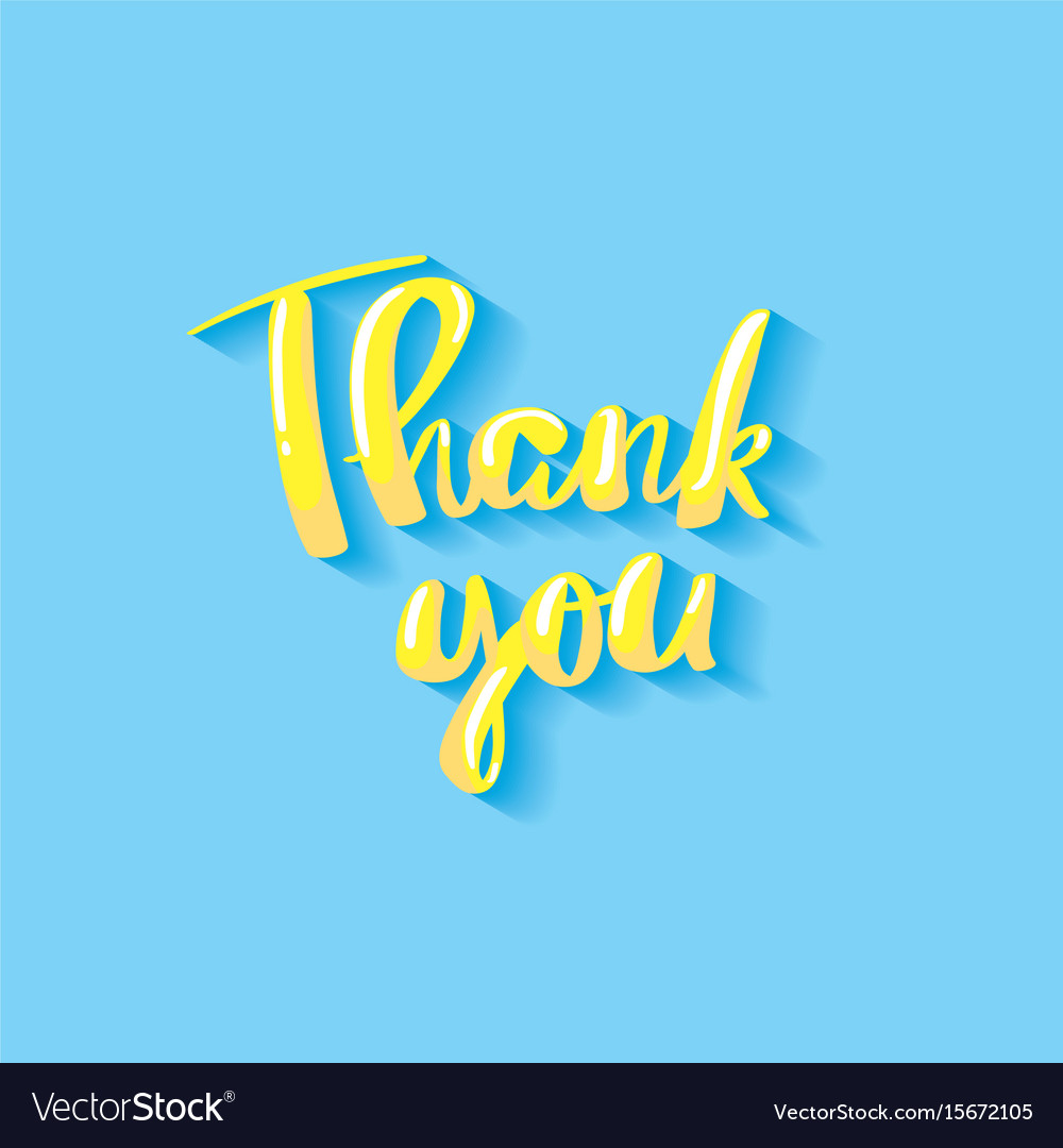 Thank you hand lettering for card Royalty Free Vector Image