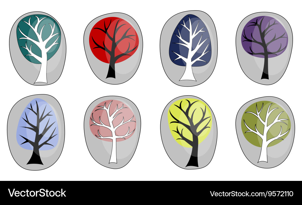 Abstract background with trees Royalty Free Vector Image