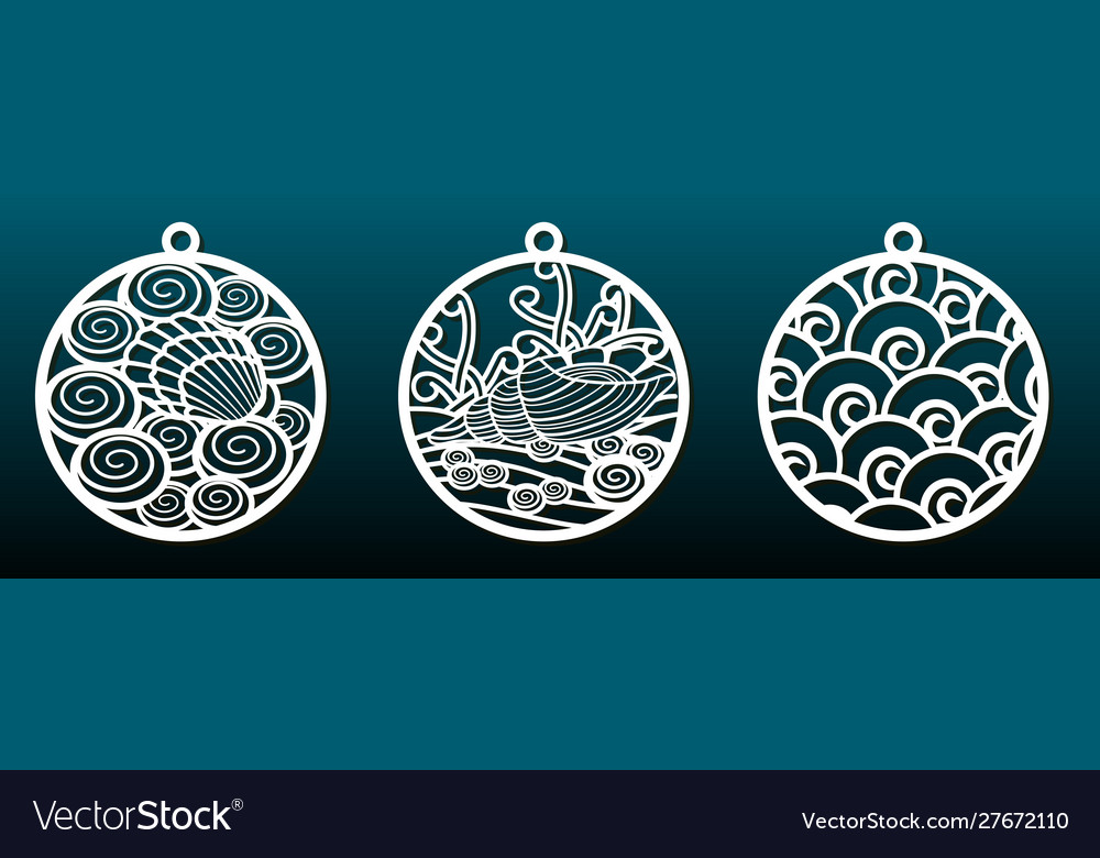 Decorative Christmas Balls Set Templates Vector Image