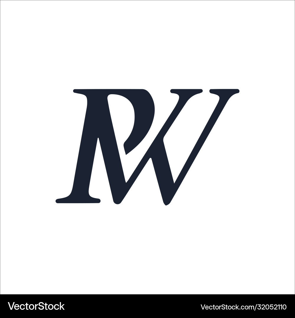Initial letter pw or wp logo design template Vector Image