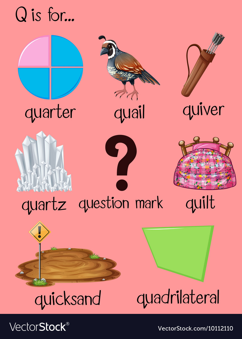 many-words-begin-with-letter-q-royalty-free-vector-image