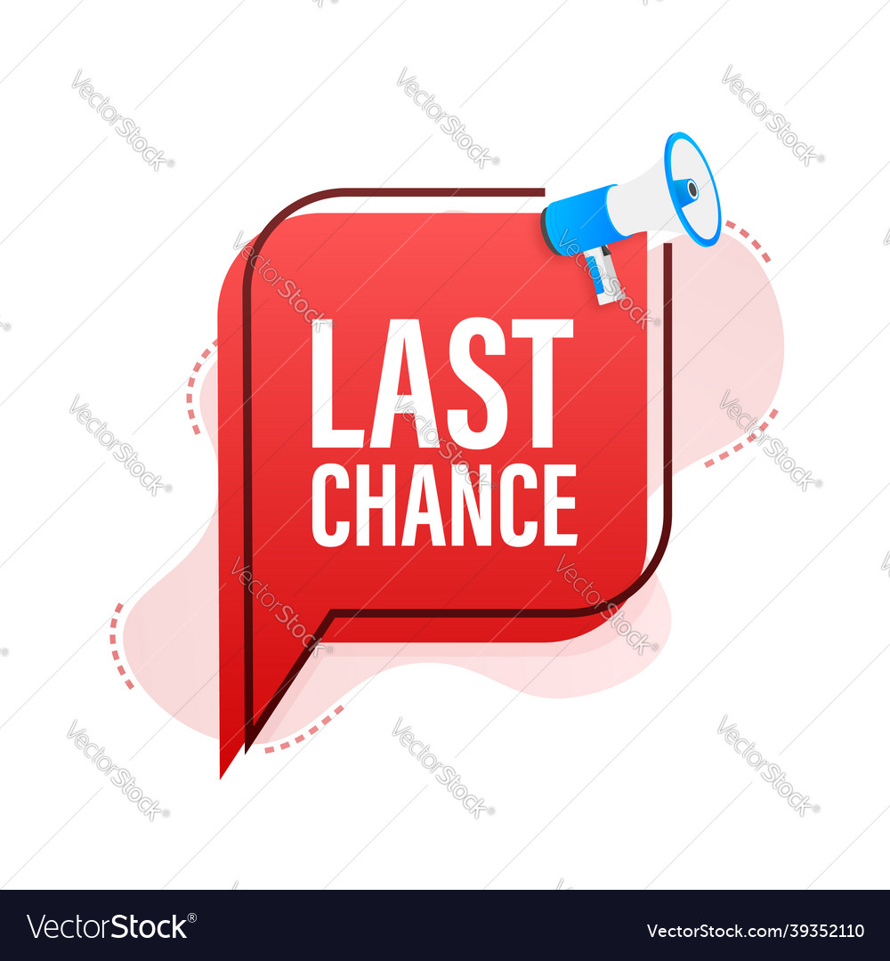 Megaphone banner business concept with text last Vector Image