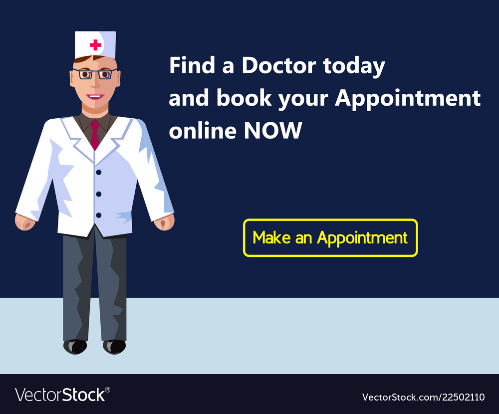 Online Medicine Doctor S Appointment Web Banner Vector Image