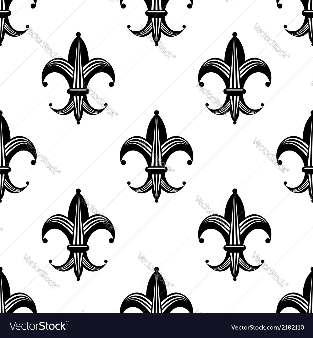 Seamless stylized fleur de lys pattern