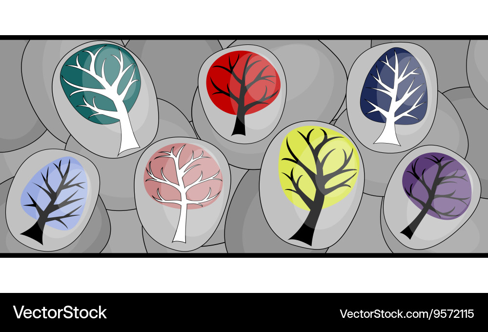 Abstract background with trees Royalty Free Vector Image