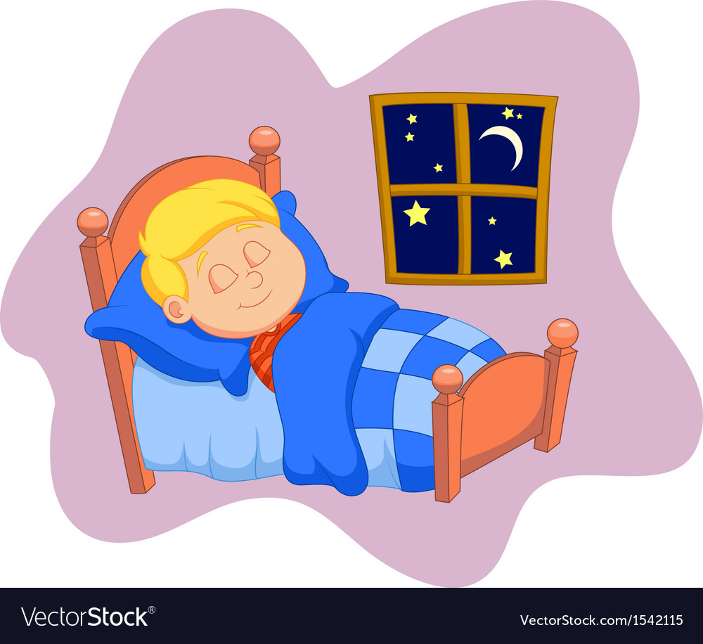 kid going to bed cartoon