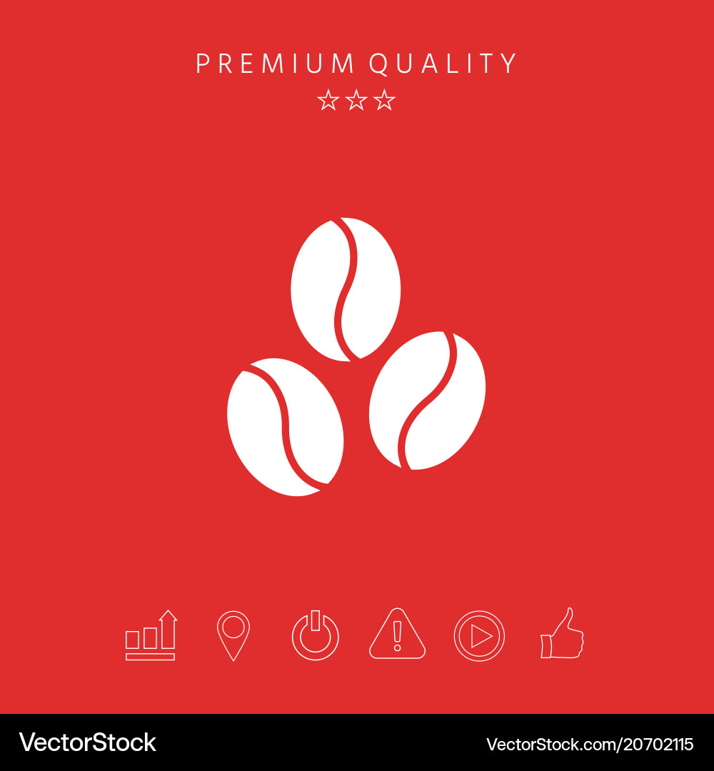 Coffee beans line icon Royalty Free Vector Image