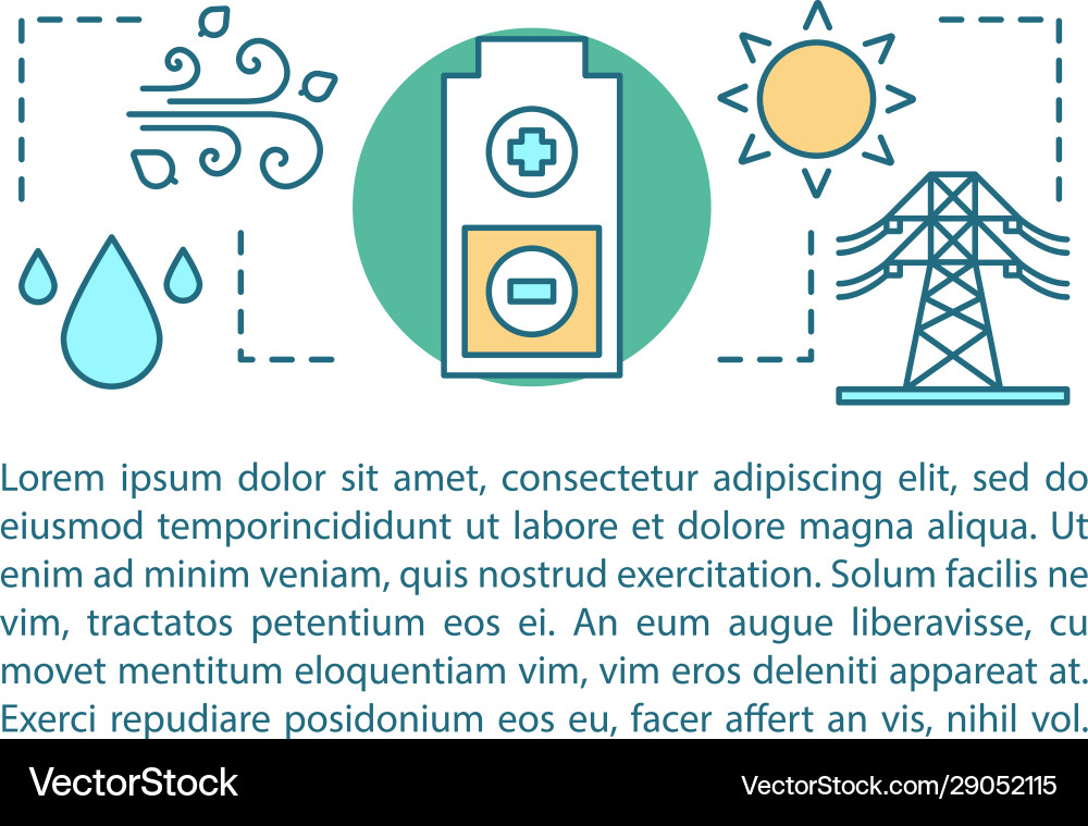Eco energy concept linear Royalty Free Vector Image