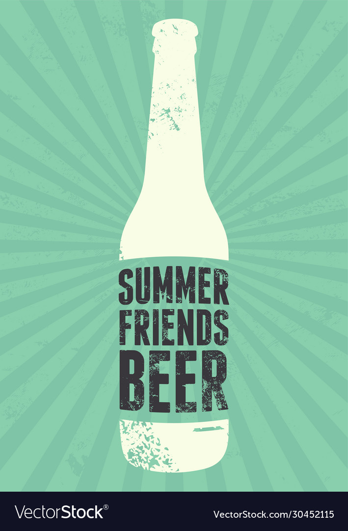 Summer beer typographic vintage grunge poster vector image Summer beer typographic vintage grunge poster